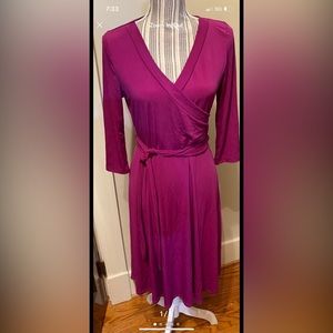 Kaylyn Kayden Los Angeles purple faux wrap dress.
